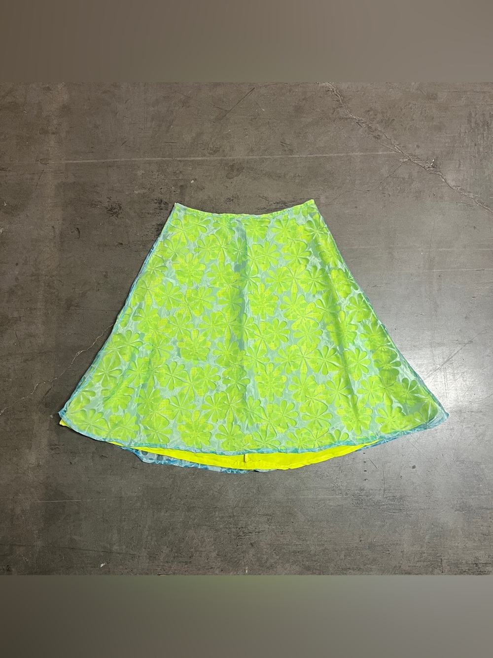 ‘Green’ Floral Print A-line Skirt